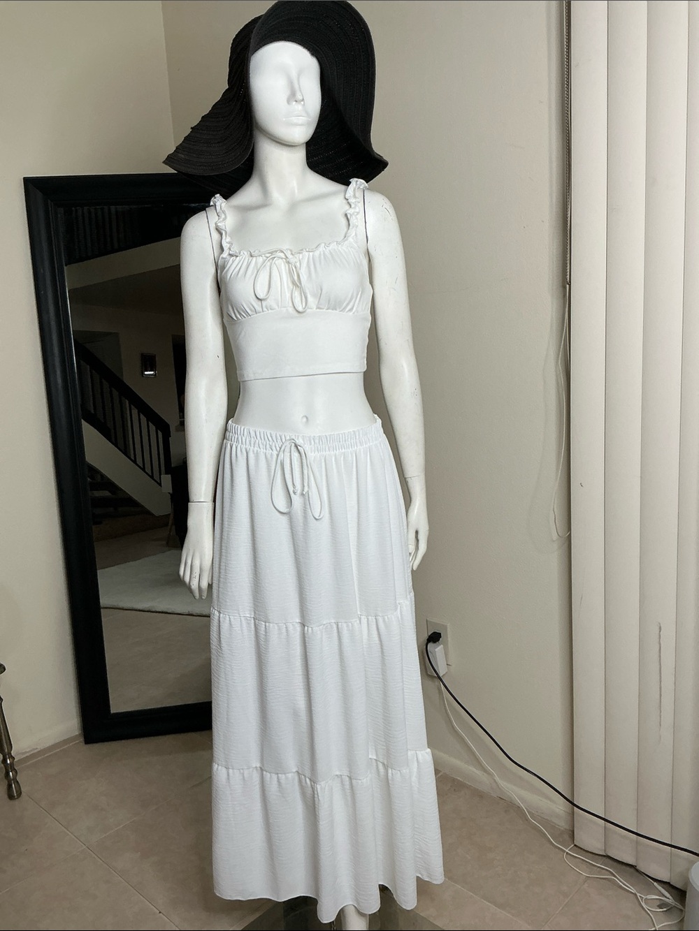See You Monday White Smocked Maxi Dress with Ruffle Straps - Picture 6 of 10
